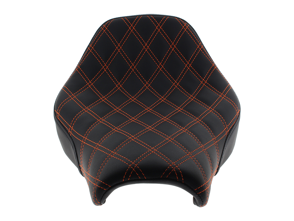 Renegade LS Solo Seat with Orange Double Diamond Lattice Stitch. Fits Softail Street Bob 2018up & Standard 2020up. - Image 2