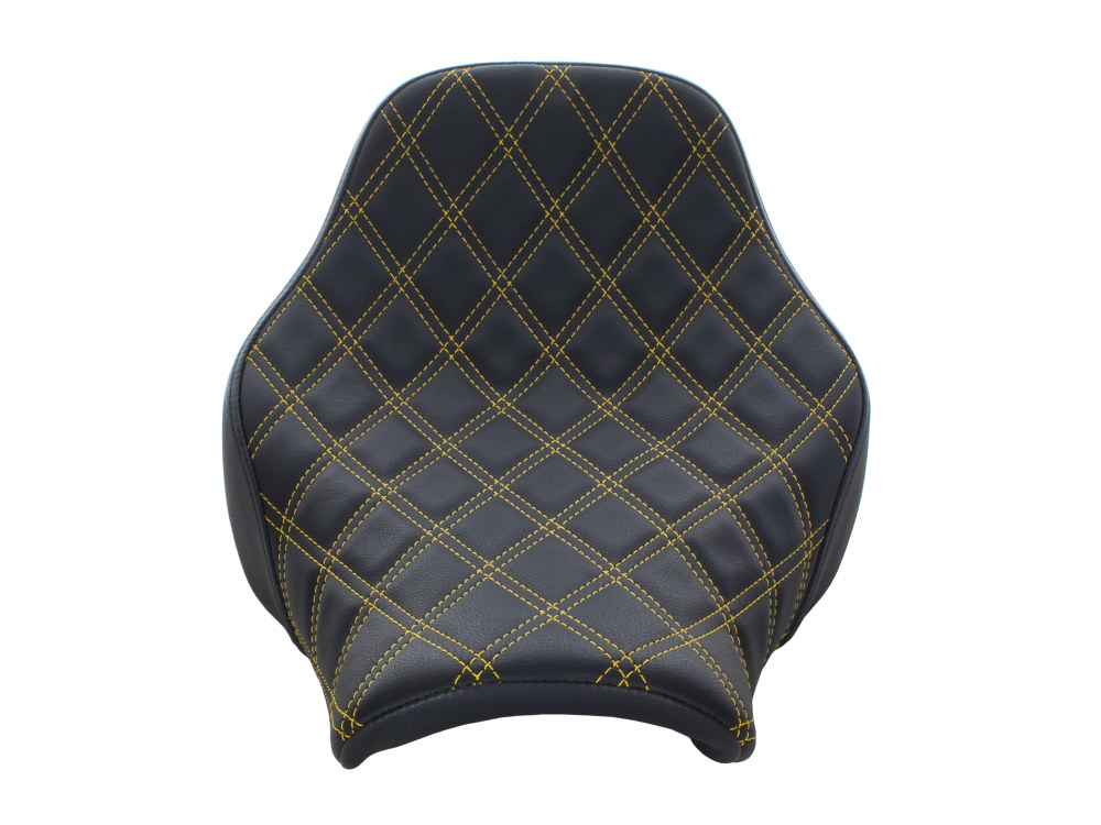 Renegade LS Solo Seat with Gold Double Diamond Lattice Stitch. Fits Softail Deluxe & Heritage Classic 2018up. - Image 2