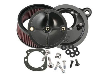 Stealth Air Cleaner Kit - Black. Fits Big Twin 1993-2017 with CV Carb or Cable Operated Delphi EFI
