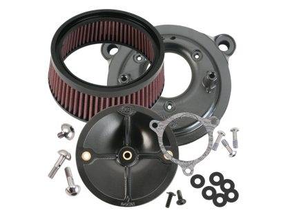 Stealth Air Cleaner Kit - Black. Fits Touring 2008-2016, Softail 2016-2017, CVO Softail 2011-2017 & Dyna Low Rider S 2016-2017 with Throttle-by-Wire