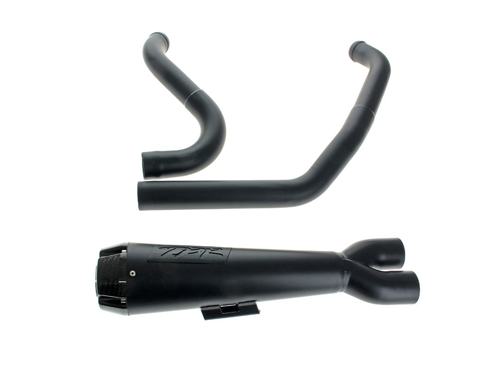 Comp-S 2-into-1 Exhaust - Black with Carbon Fiber End Cap. Fits Softail 2000-2017, Rocker 2008-2011 & Breakout 2013-2017 - Image 2