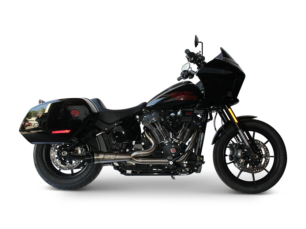 Shorty Turnout 2-into-1 Exhaust - Stainless Steel with Black End Cap. Fits Softail 2025up with Non-240 Rear Tyre - Image 3