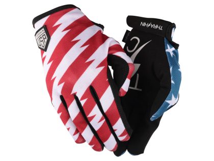 Red & Blue, Stars & Bolts Stealth Gloves - Size Small