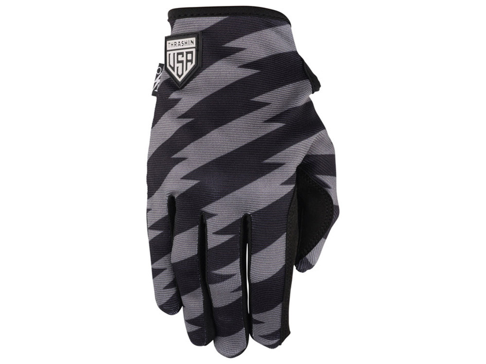 Black & Grey, Stars & Bolts Stealth Gloves - Size X-Large - Image 2
