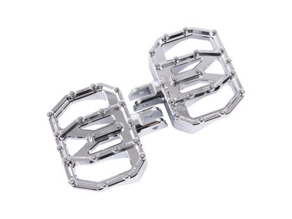 Aggressor Mini Floorboards - Chrome. Fits Softail 2018up Front Rider