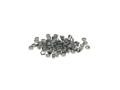 11/32in. Stepless Ear Clamps - Pack of 100. Size range is 7.8 to 9.5mm