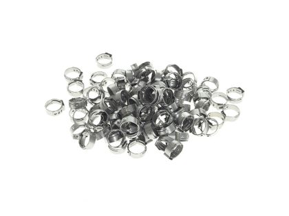 5/8in. Stepless Ear Clamps - Pack of 100. Size range is 13.2mm to 15.7mm